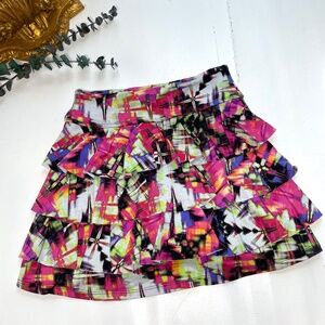 Dona Jo Ruffle Skort Skirt Sz 1 Small Tennis Golf Pickleball Colorful Tiered Y2K